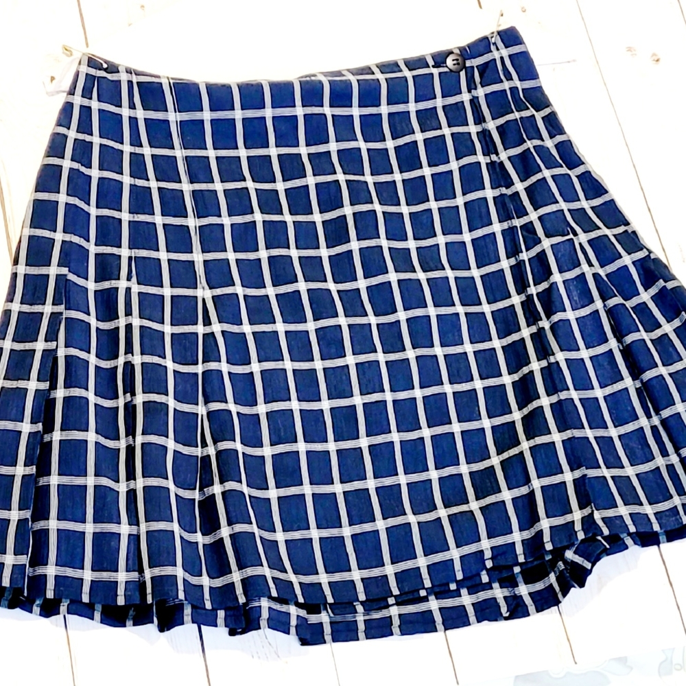 Old Navy Blue and White Skater Mini Skirt